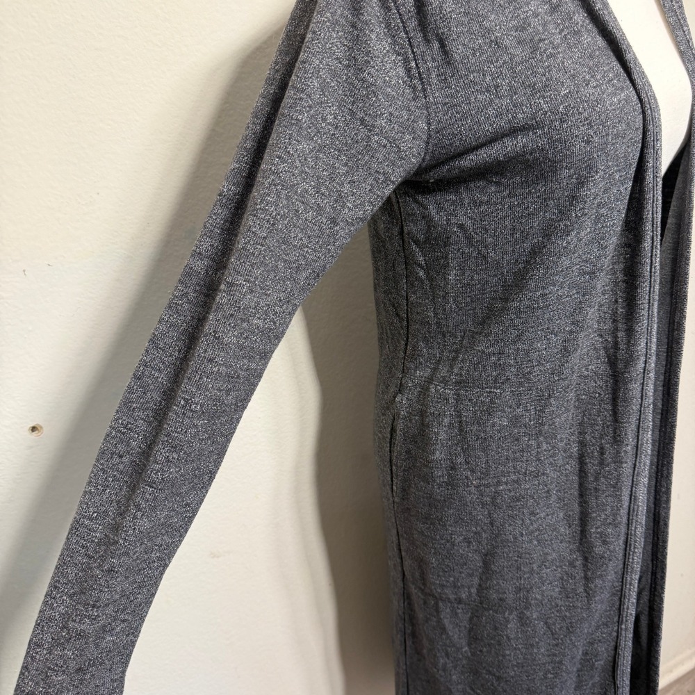FP Beach Free People Charcoal Grey Marl Duster Cardigan Open Front Long Small - Picture 5 of 11